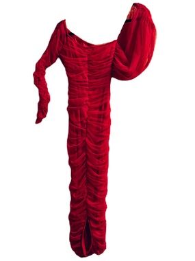 Etika Scarlet Ruched One-Shoulder Maxi Dress Size XS